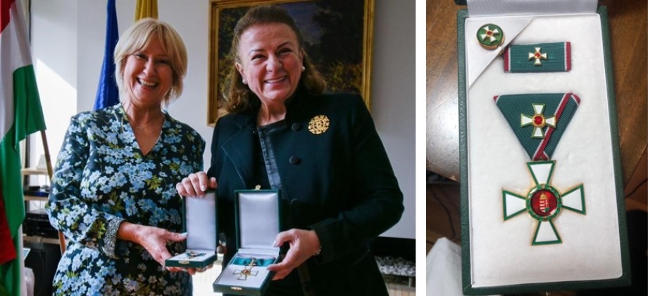 Exembajadora Carmenza Jaramillo recibe Orden del Mérito de Hungría, otorgada por la Presidente, Katalin Novák