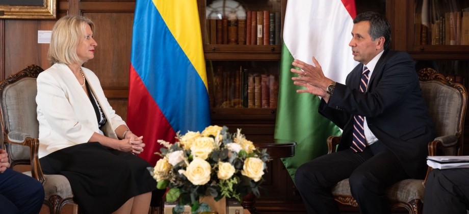 Vicecanciller Francisco Echeverri recibe copia de cartas credenciales de la nueva Embajadora de Hungría en Colombia