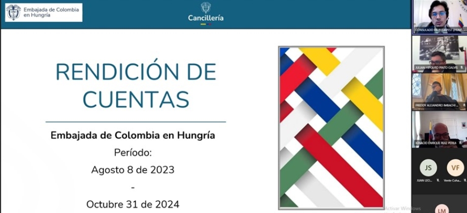 Así rendimos cuentas desde la Embajada y Sección Consular de Colombia en Hungría