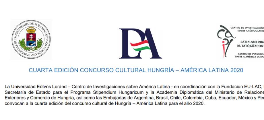 CUARTA EDICIÓN CONCURSO CULTURAL HUNGRÍA – AMÉRICA LATINA 2020